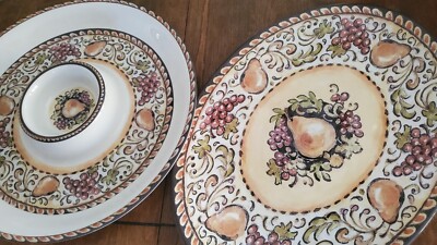 Melamine Tray and Dip/Chips Dish Large Size Heavy Duty Dishwasher Safe RARE-image