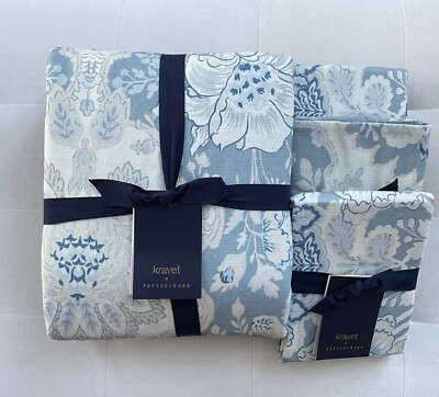 Pottery Barn KRAVET ARBORETUM PETITE FLORAL Duvet Cover King & 3 Euro Shams NWT-image