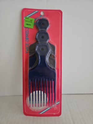 Vintage 1980s Large Color Dip Hair Pick Lift Comb Purple  7” Made In Usa-image
