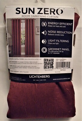 New Sun Zero Solid Hanson In Paprika 50” x 63” 1 Crushed Grommet Panel-image