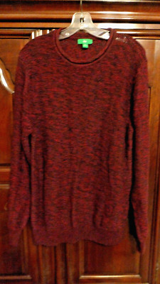 Mens  Burgandy and Black Long Sleeve Sweater by Dip, Never Worn -sz X L-image