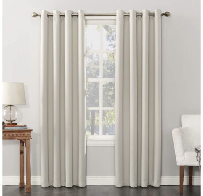 Sun Zero Easton Blackout Energy Efficient Grommet Curtain Panel 54X108 Pearl New-image