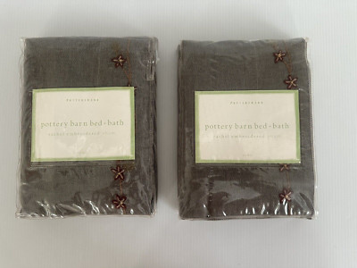 Pottery Barn - Rachel  Embroidered Pillow Sham EURO Shams New in Package-image