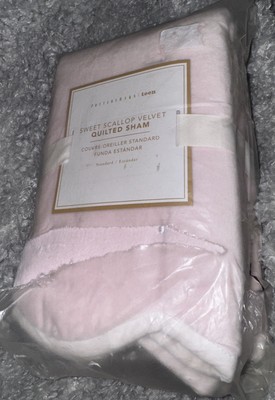 1 Pottery Barn Teen Sweet Velvet Scallop Standard Sham Blush Open Package New-image