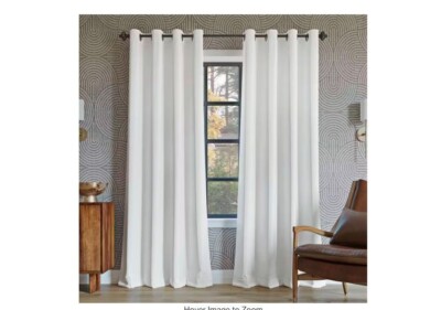 Oslo Theater Grade White Polyester Solid 52 in. W x 108 in. L Thermal  Black-out-image