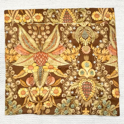 Pottery Barn Caesarea Brown Yellow Floral Reversible Standard Pillow Shams Set 2-image