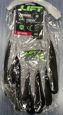 Lift Safety Fiberwire Gloves Cut Rating A5 Nitrile Dip Microfoam Large Size-image