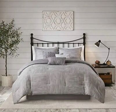 Walter Comforter-Luxe Seersucker Print Design All Season Down Alternative Bed...-image