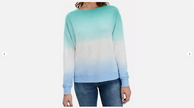 Splendid Womens Tie Dye Pullover Sweatshirt Shirt (Blue Dip Dye, XXL) NWT-image