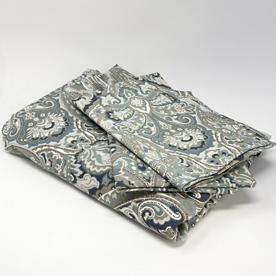 Pottery Barn McKenna Paisley Queen Full Duvet Cover 2 Standard Shams Blue Gray-image