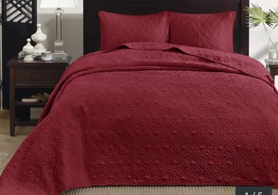 Madison Park Mansfield 3-Pc King/Cal King Coverlet Set, Red-image