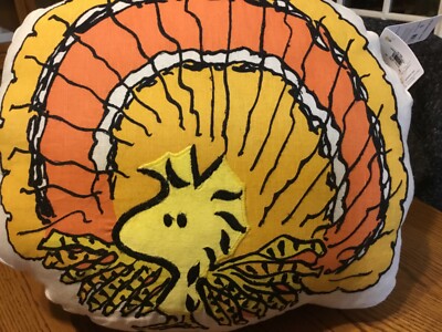 Pottery Barn Peanuts Woodstock Bird Turkey Shaped Pillow 16