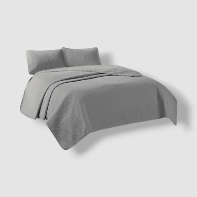 Madison Park Gray Quebec 3-Pc. Quilt Set Size King/California King-image