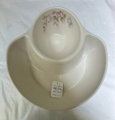 Vintage Pfaltzgraff Tea Rose Large Chip & Dip Bowl set Of 3-image