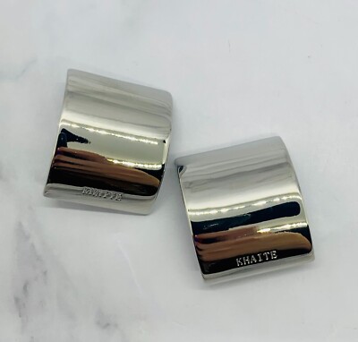 Auth KHAITE Silver Tone Square Earrings - Pre owned / LR5483-image