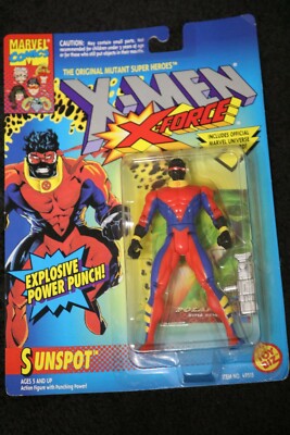 X-Men/X-Force Sunspot with Explosive Power Punch by Toy Biz 1994 (MOC)-image