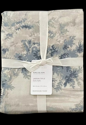 NEW Pottery Barn JARDIN TOILE Duvet King California King Blue-image