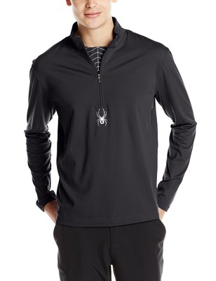 Spyder Silver Dip DRY W.E.B. Neck Top Athletic Shirt - Mens Baselayer 3/4 Zip L-image