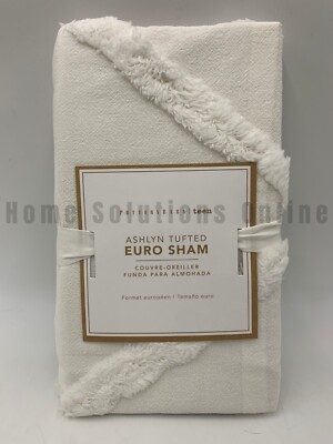 Pottery Barn Teen Ashlyn Tufted Cotton Sham Ivory Euro #9994C-image