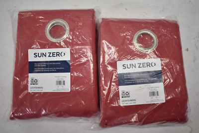 Lot of 2 Sun Zero Nolan Blackout Grommet Curtain Panels 54