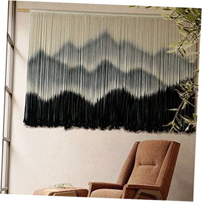 Macrame Wall Hanging Mountain Dip-Dyed Macrame Wall Decor Large Modern Fiber -image
