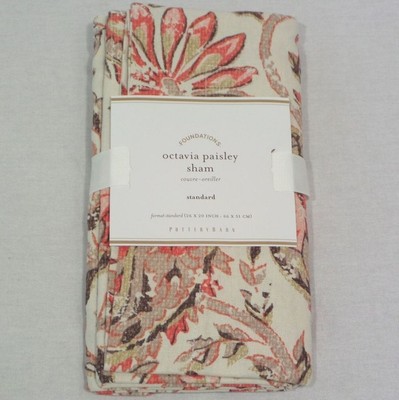 NIP Pottery Barn Octavia Floral Paisley Linen Cotton Sham Multi-Color Euro-image