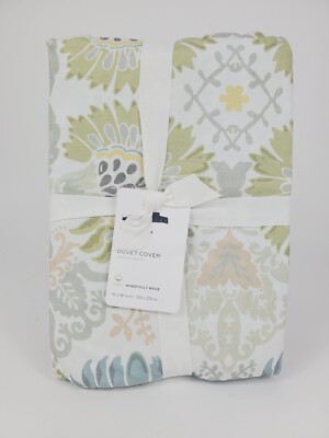 Pottery Barn Joni Floral Organic Cotton Full Queen Duvet Cover-image