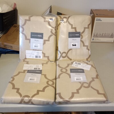 ⚡️Madison Park Window Curtains Saratoga Beige and Brown (50x84)-image