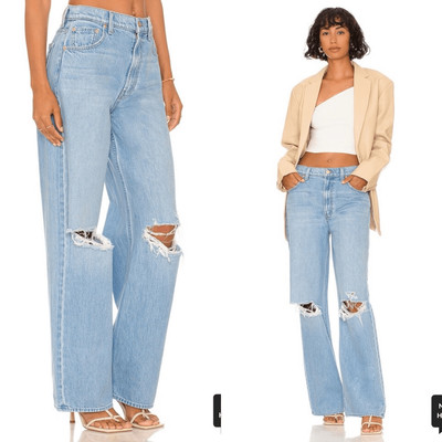 MOTHER Jeans SnacksThe Fun Dip Puddle Slice in Lots of Nibbles Size 27 Wide Leg-image