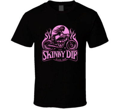 The Skinny Dip Dive Bar Pink Food Drinks T Shirt-image