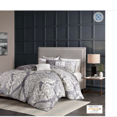 Madison Park Marcella 6 PCs Duvet Cover Set Grey King Size-image