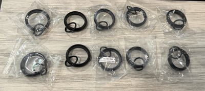 10 Pottery Barn Matte Black Quiet Glide Double Curtain Rings Small .75