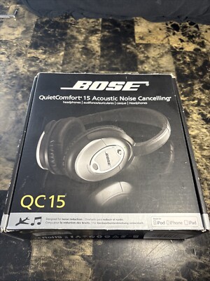 Bose QuietComfort 15 Qc15 Noise Cancelling Wired Headphones Good EARPADS TESTED-image
