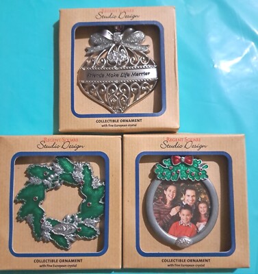 [ 3 ] Regent Square Studio Design Family Photo Collectible Ornament metal-image