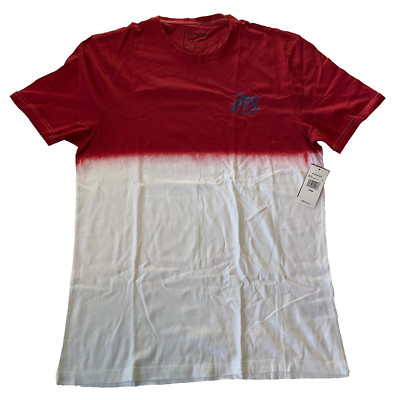 Fox Short Sleeve T Shirt Mens Size L Red White Dipped Racing-image