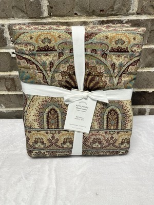 1 Pottery Barn WYLIE Paisley Print Duvet Cover Only Full Queen Size Multi NEW-image