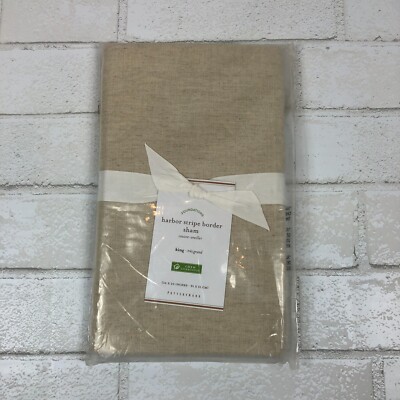 POTTERY BARN Harbor Stripe Border KING Sham 36