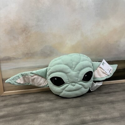 Pottery Barn Kids Star Wars Madalorian The Child Throw Pillow Green Multi NWT OB-image