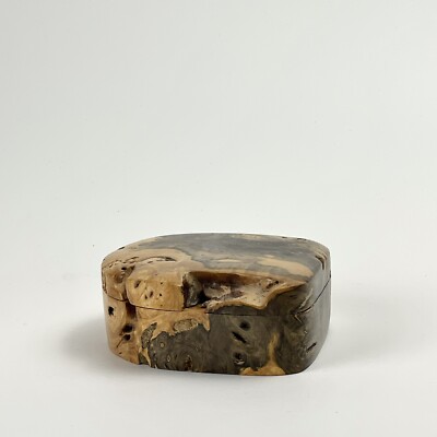 Studio Craft Buckeye Burl Swivel Top Trinket Box by Doug Muscanell (Signed)-image