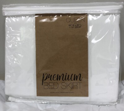 Premium Bed Skirt Queen Hypoallergenic White-image