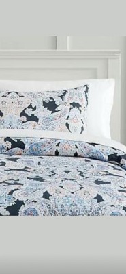 Pottery Barn Dorm LUNA PAISLEY Duvet Cover Twin Organic Cotton NWT -image