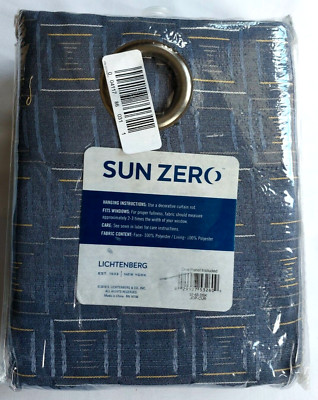 Sun Zero Dusk Blue Curtis Blackout Grommet Top Panel 52 x 63 in.-image