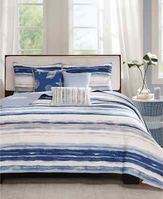 Madison Park Marina 6-Piece Full/Queen Coverlet Set in Blue-image