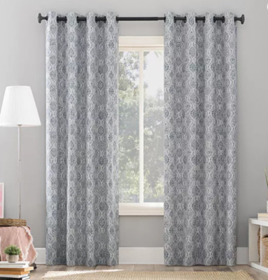 Sun Zero Delfina  100% Blackout Grommet Top Single Curtain 50in x 84in-image