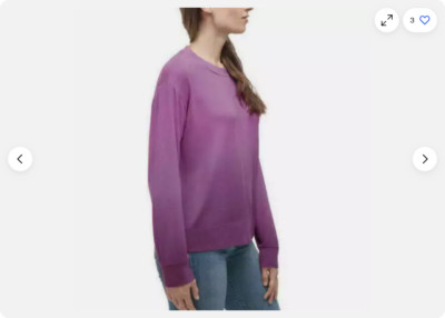 SPLENDID Dip Dye Ombre Pullover Top (Light Orchid, LARGE) NWT-image