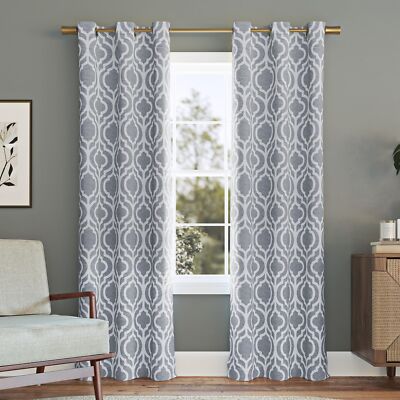 Sun Zero Eldon Trellis Print Blackout Grommet Curtain Panel, 40