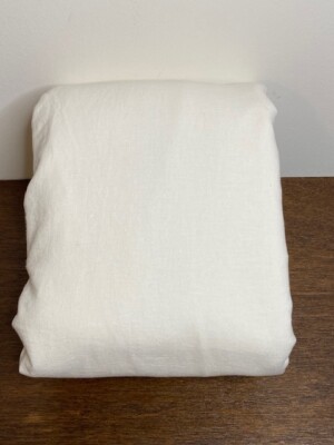 Pottery Barn Teen Queen Linen Cotton Duvet Cover, White-image