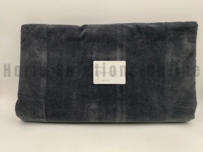 Pottery Barn Hudson Heathered Velvet Duvet Cover Full Queen Charcoal Gray #A8C-image