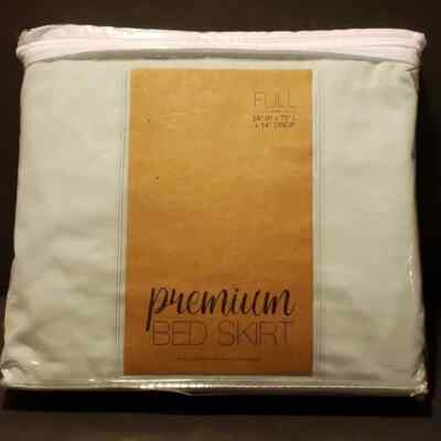 Premium Microfiber Full Size Bed Skirt Solid Aqua Pleated 14 In Drop NEW-image