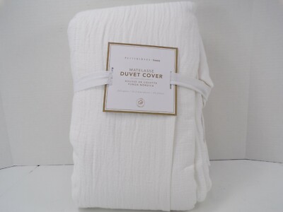 Pottery Barn Teen Matelasse Duvet Cover Full Queen White #110h-image